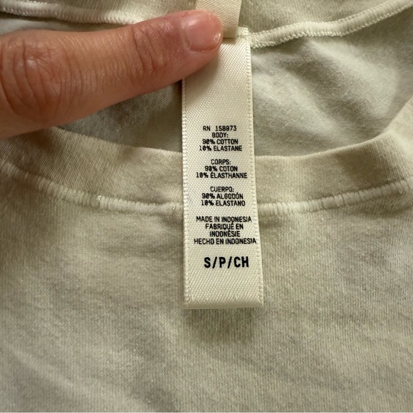 Skims Cotton Jersey T Shirt - color bone, small - Picture 3 of 5